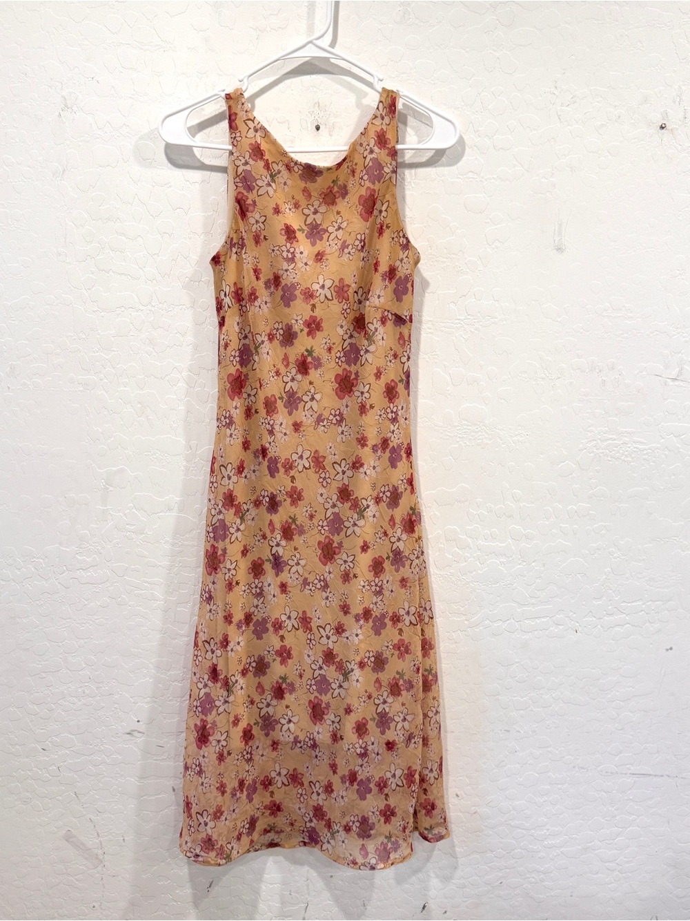 Vintage Y2K F.L.P Floral Midi Dress Women 6 Draped neck 90s Cottagecore Colorful